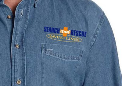 Long Sleeve Denim Shirt: Search &amp; Rescue K-9