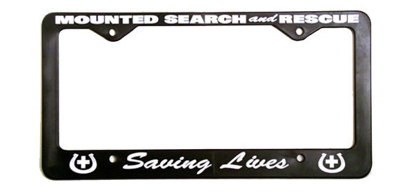 License Plate Frame: Mounted Search &amp; Rescue