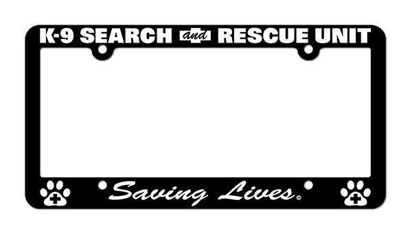 License Plate Frame: Search &amp; Rescue K-9