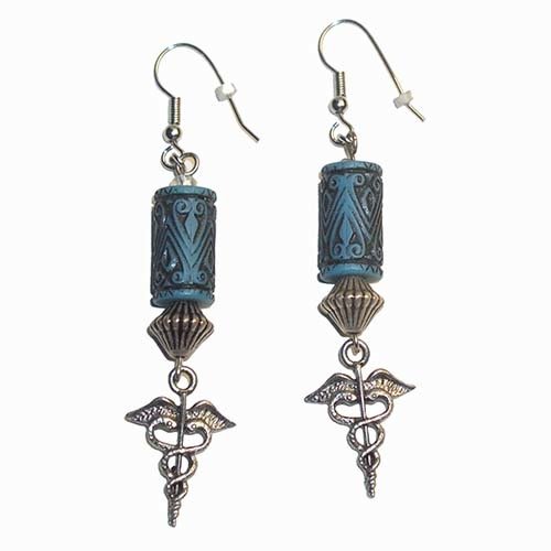Earrings: Medical Caduceus