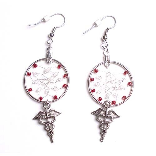 Earrings: Medical Caduceus