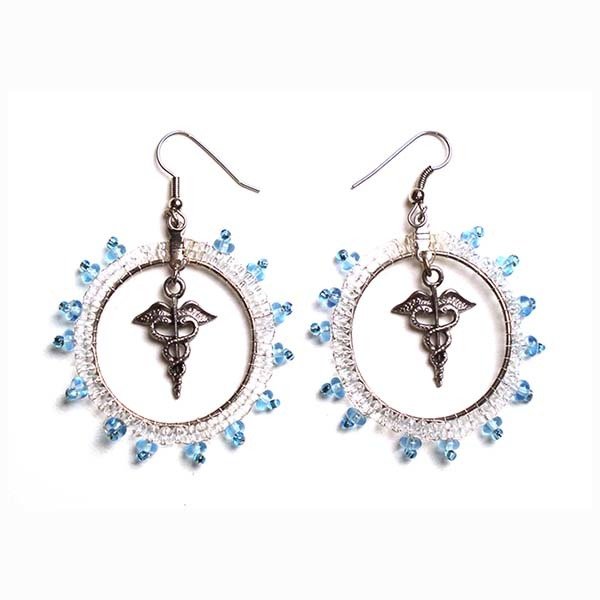 Earrings: Medical Caduceus