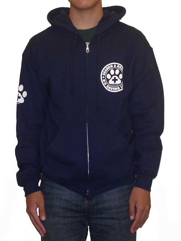 Zipper Hoodie Sweatshirt: SAR K-9 All Breed