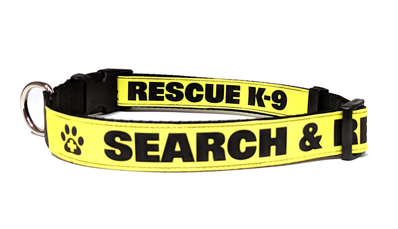 1-Inch Reflective Dog Collar: SEARCH &amp; RESCUE K-9