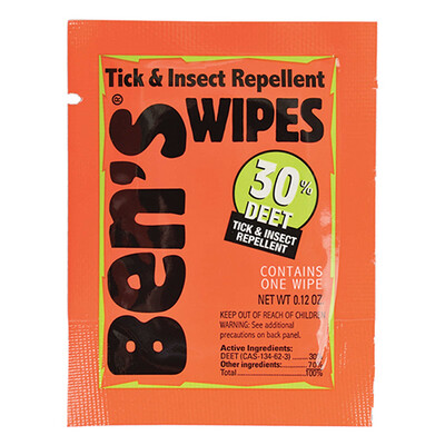 Ben's® Tick &amp; Insect Repellant Wipes (Box of 12)