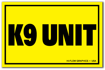 Reflective Patch: K9 UNIT with Hook &amp; Loop - 4" x 2-1/2"