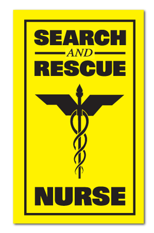 Reflective Patch: SEARCH AND RESCUE NURSE with Hook - 2-3/8" x 3-7/8"