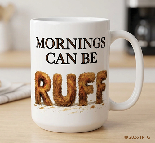 Mornings can be RUFF Mug - 15 oz.