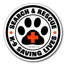 Sticker: SAR K-9 Saving Lives Logo - 1.75"