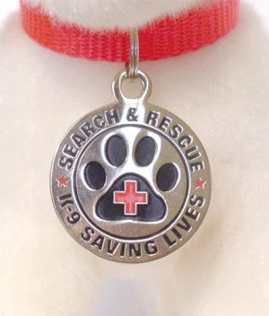 Tiny Dog Collar with SAR K-9 Dog Tag