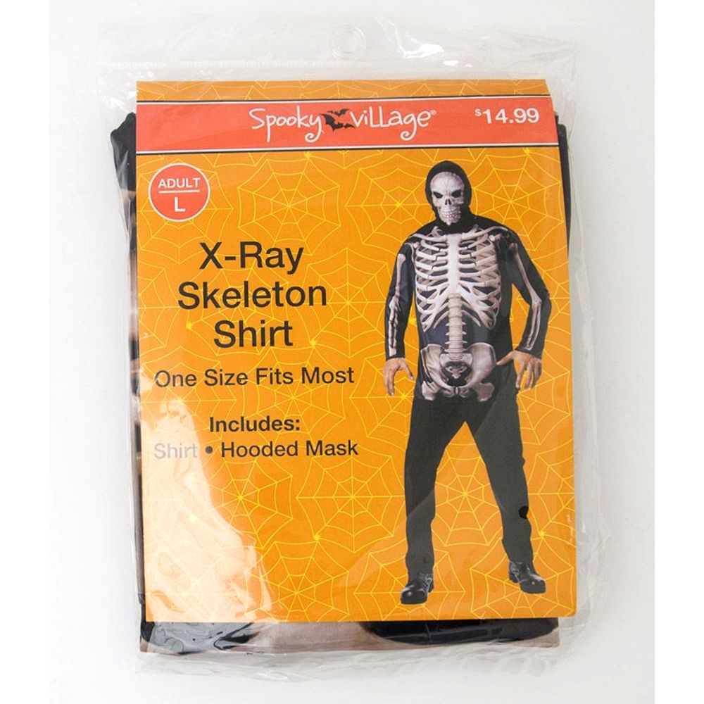 Spooky Village™ X-Ray Skeleton Shirt with Hooded Mask