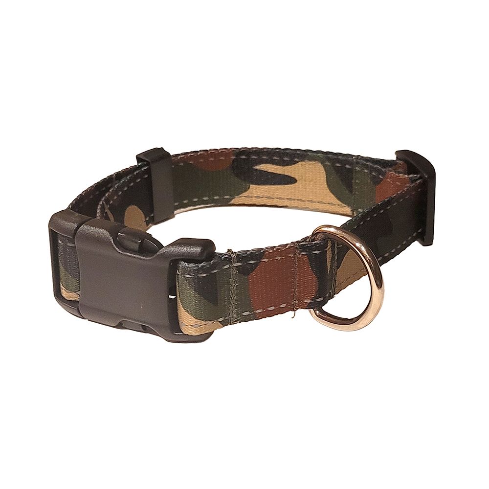 1-Inch Reflective Dog Collar: Backcountry Camo