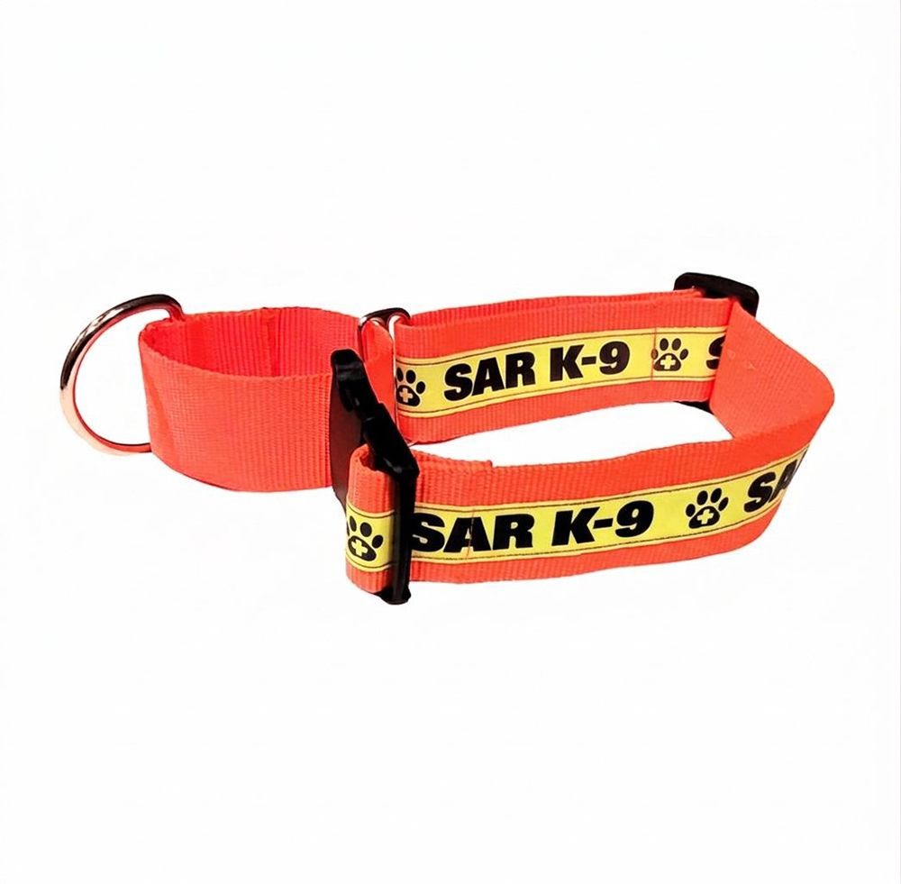 Reflective Martingale Dog Collar (Plastic Buckle): SAR K-9 - 2" Width