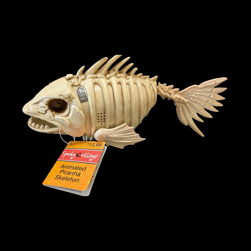 Spooky Village™ Animated Piranha Skeleton
