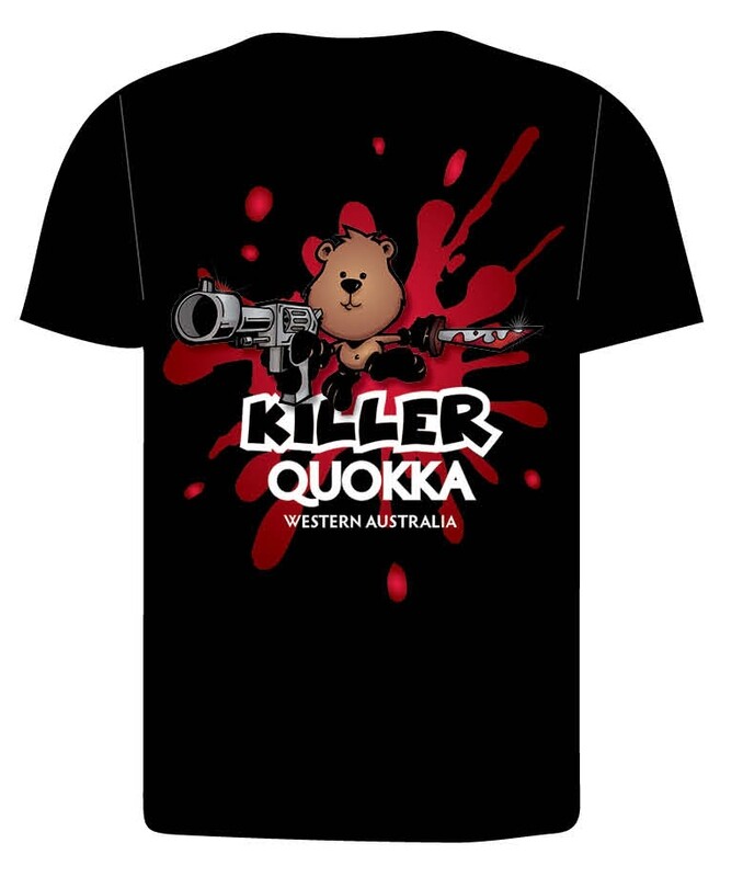 Killer Quokka - Quokka with a Gun T-Shirt - Black
