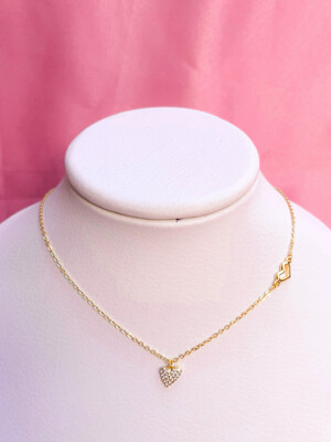 Collar de Corazón Incrustado con Circonias