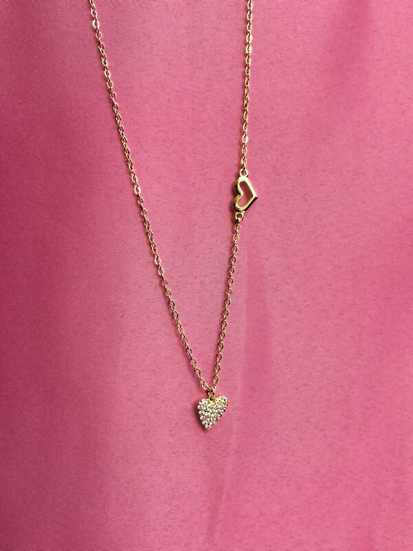 Collar de Corazón Incrustado con Circonias