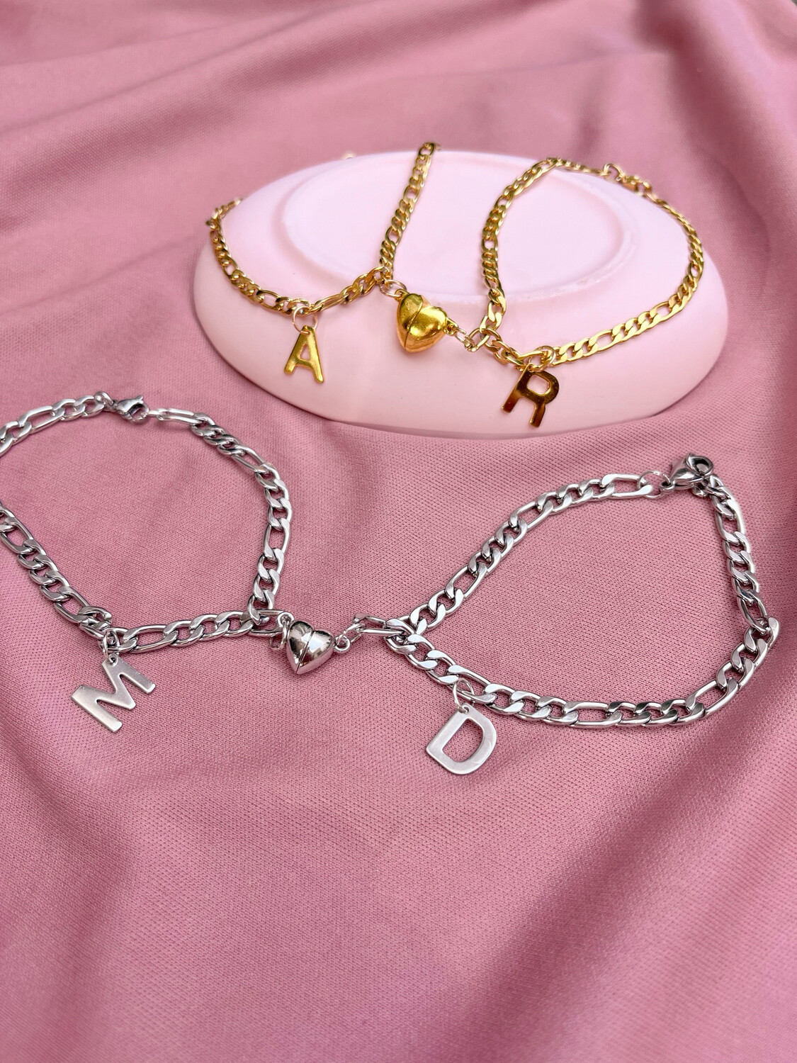 Pulseras de Acero Inoxidable con Inicial