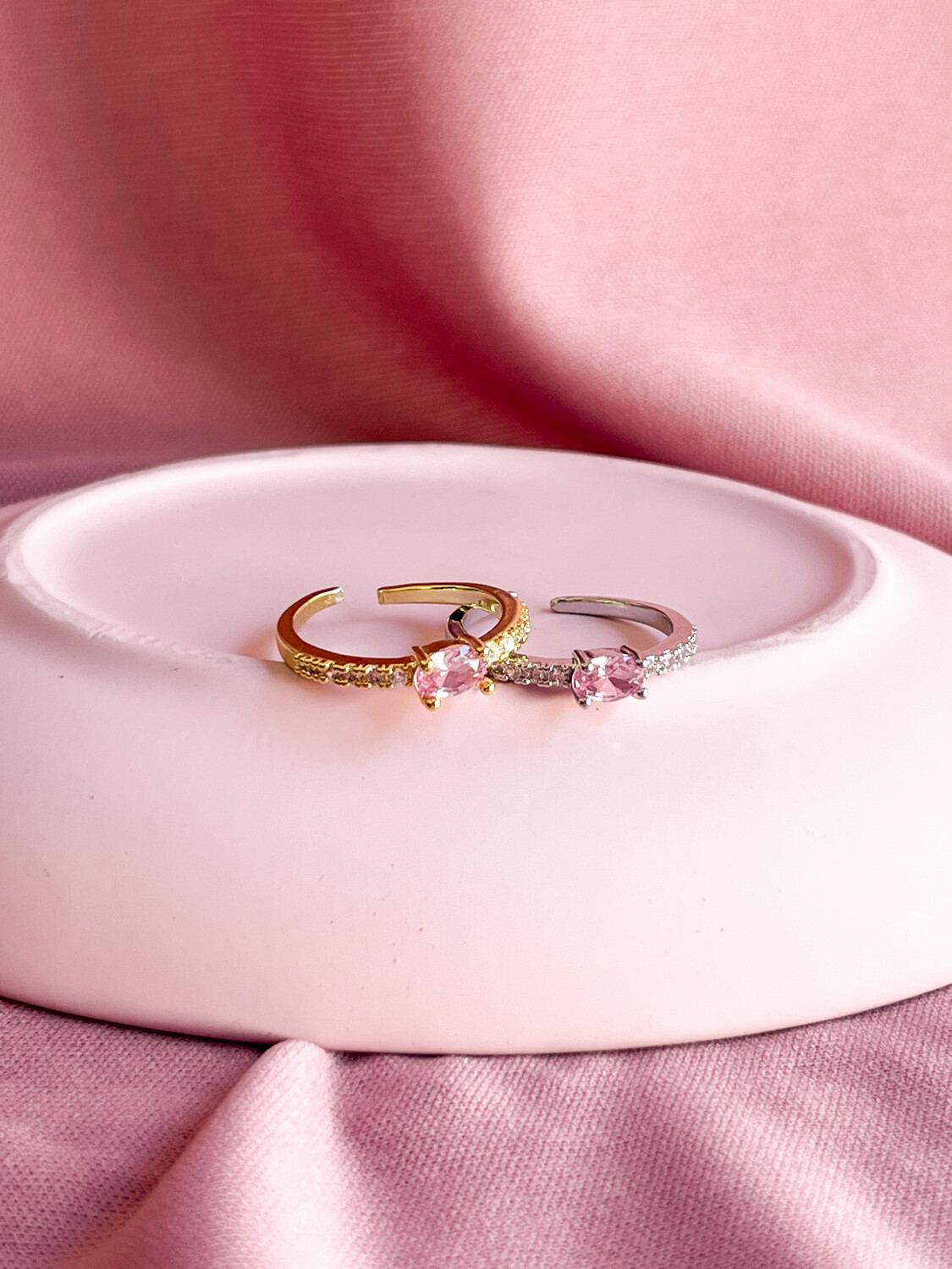 Anillo Circonia Rosada