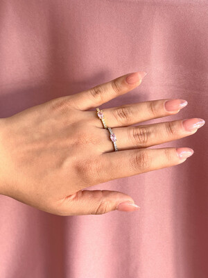 Anillo Circonia Rosada