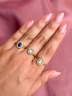 Anillo Halo de Circonias