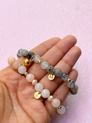 Pulseras Magnéticas de Piedra con Inicial