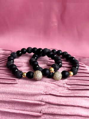 Pulseras con Bolita de Acero Inoxidable y Circonias