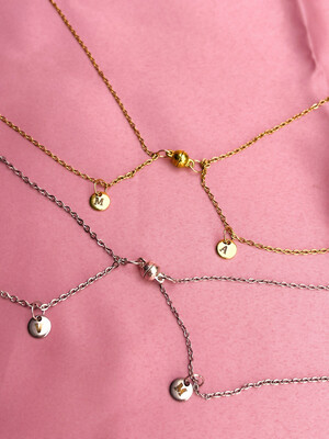 Pulseras Y Collares de Acero Inoxidable con Inicial