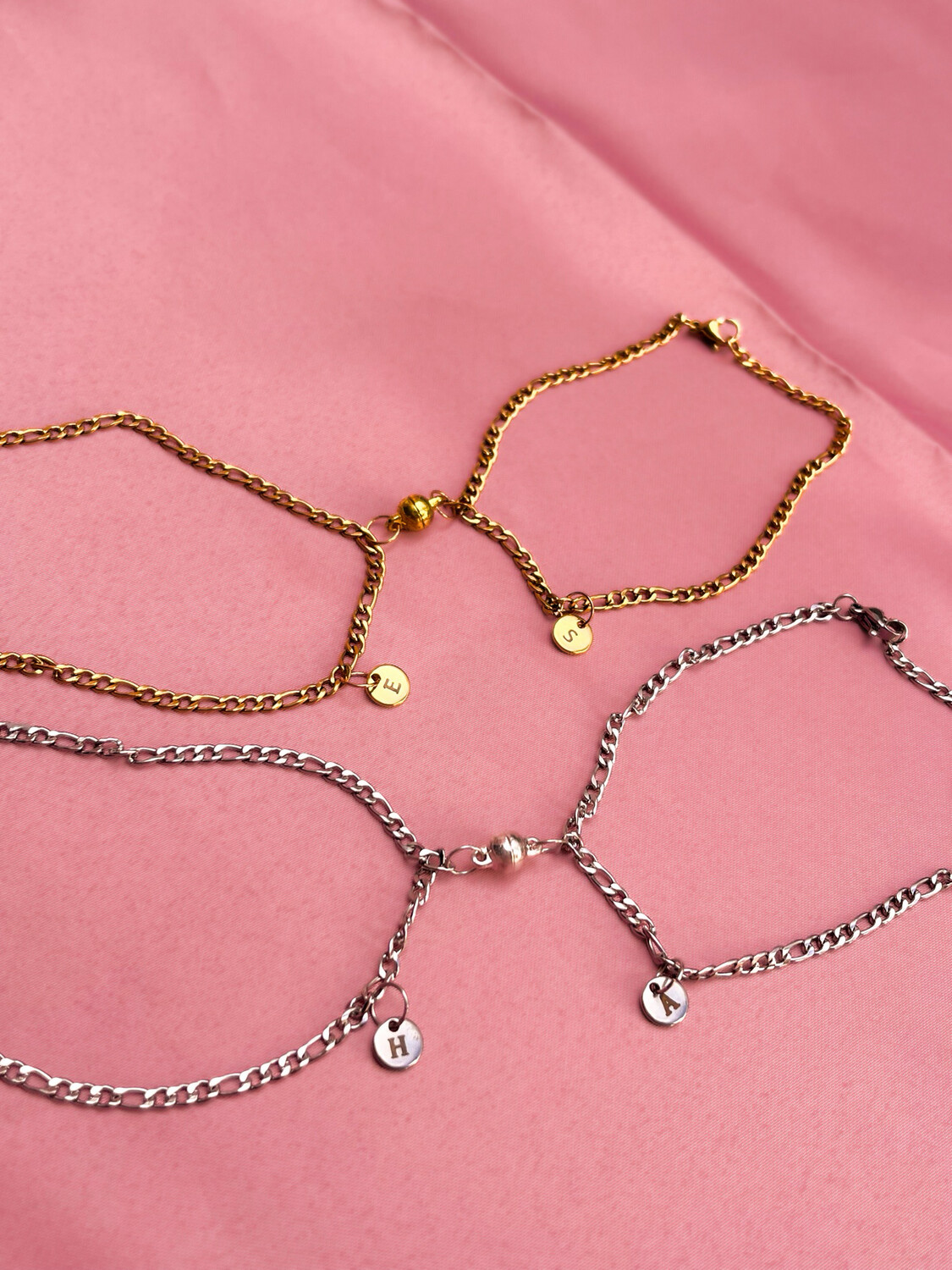 Pulseras Y Collares de Acero Inoxidable con Inicial