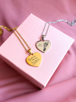 Collar con Medalla Personalizada En Forma De Corazón
