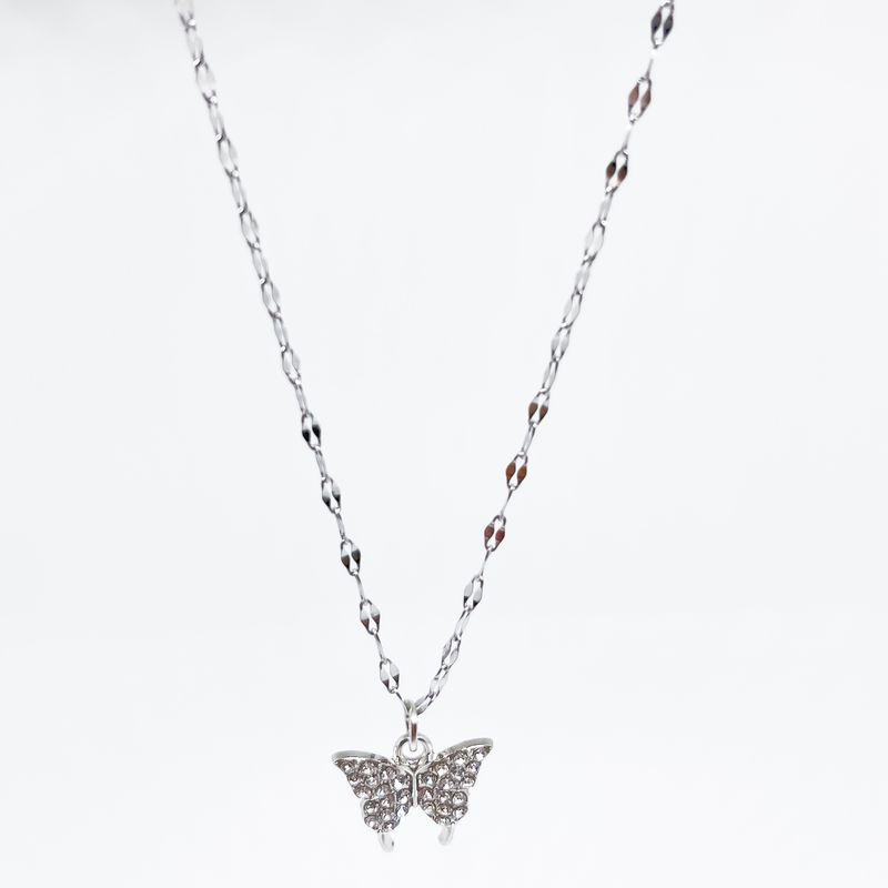Collar de Mariposa Plateado