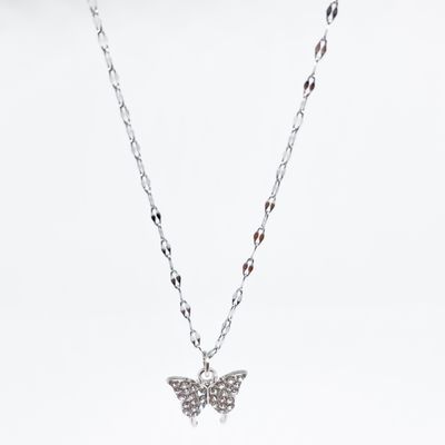Collar de Mariposa Plateado