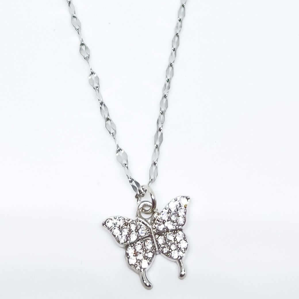 Collar de Mariposa Plateado