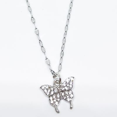 Collar de Mariposa Plateado