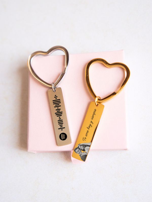 Llavero Personalizado Con Argolla de Corazón