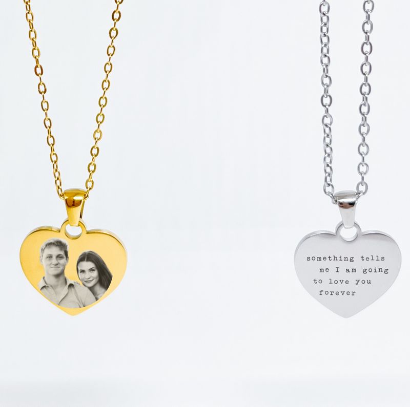 Collar con Medalla Personalizada En Forma De Corazón