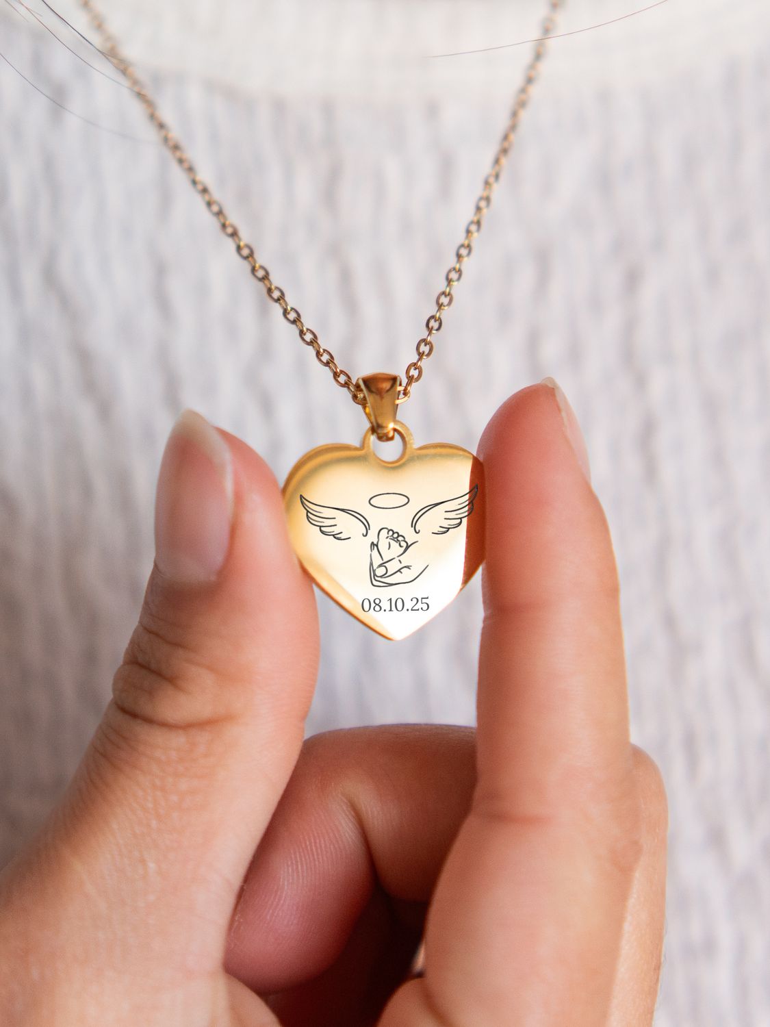 Collar con Medalla Personalizada En Forma De Corazón