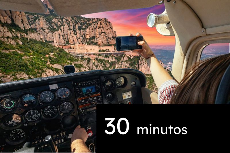 30 Minutos de vuelo turístico por Montserrat para 3 personas