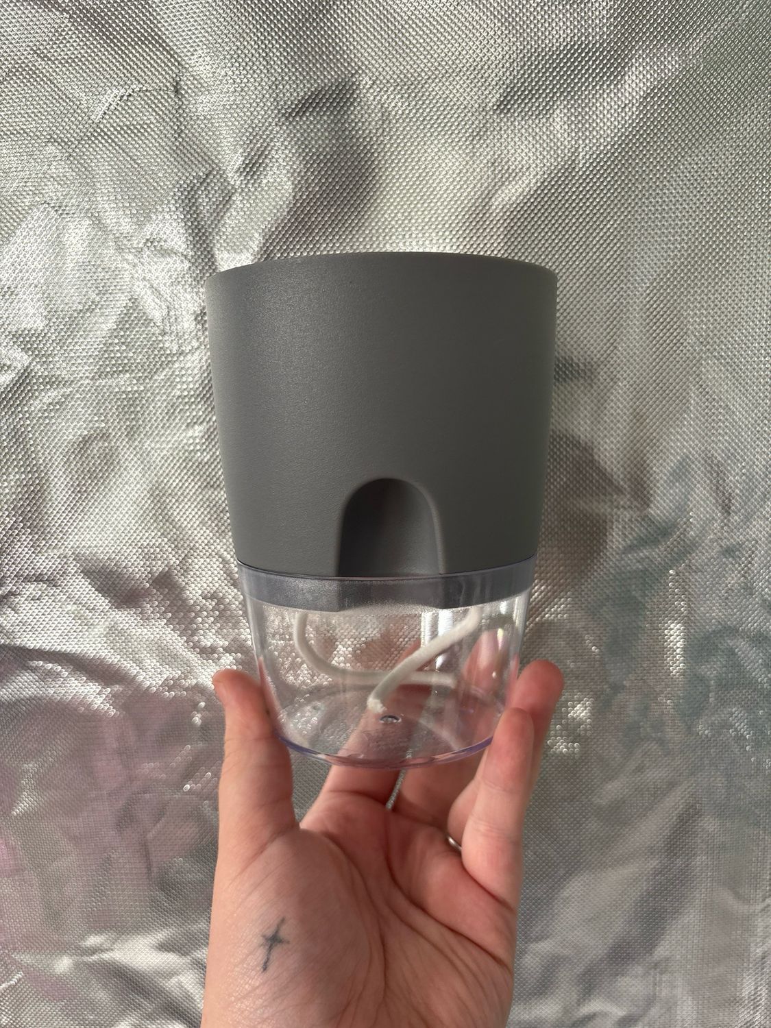 4” Grey Self Watering Pot