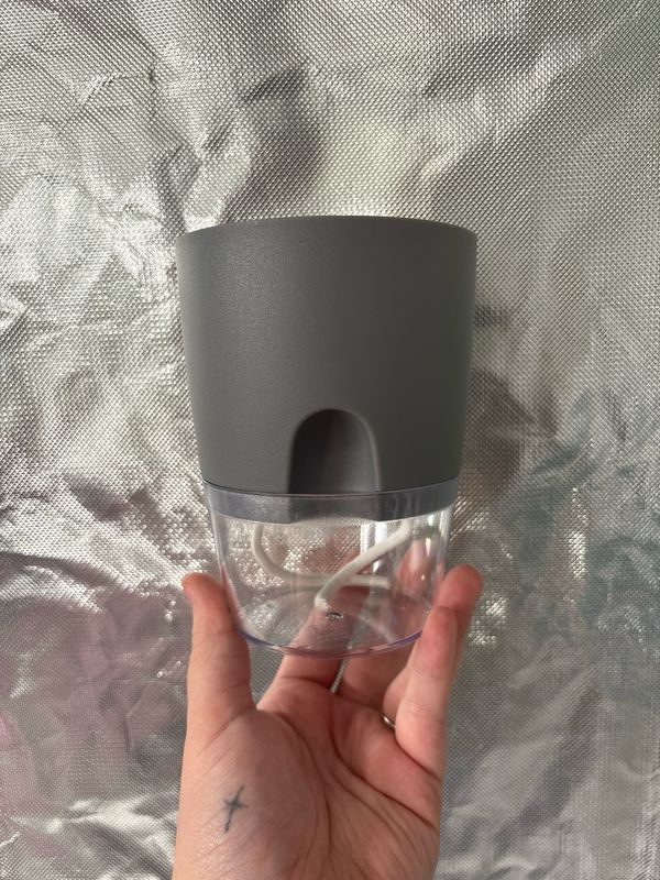 4” Grey Self Watering Pot