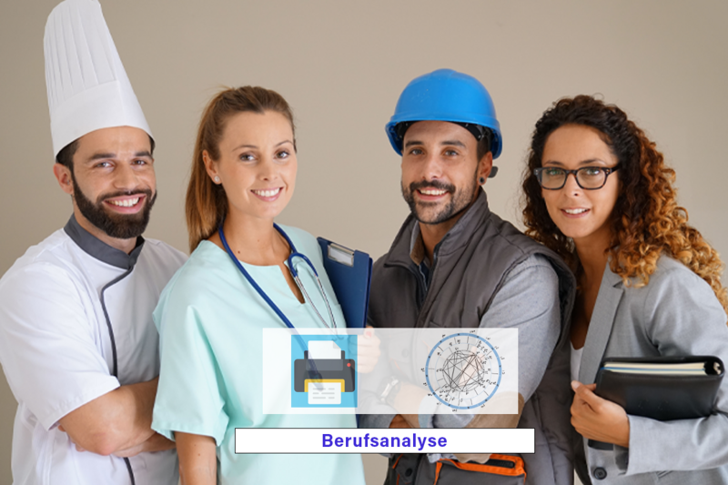 Berufsanalyse mit Horoskop Zeichnung als Druckversion