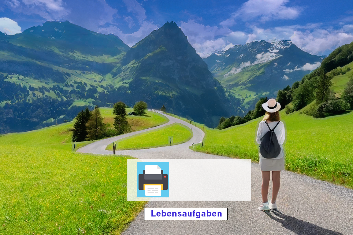 Lebensaufgaben ohne Horoskop-Zeichnung als Druckversion
