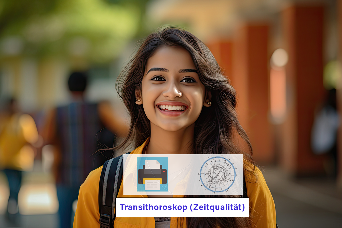 Transitprognose mit Horoskop Zeichnung als Druckversion