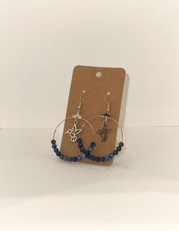 Round Beaded Charm Earrings