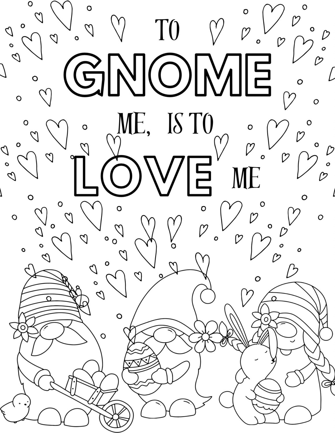 Gnome Printable Coloring Sheet