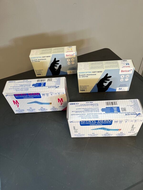 GUANTI IN NITRILE MONOUSO BLU - cARTONE DA 10