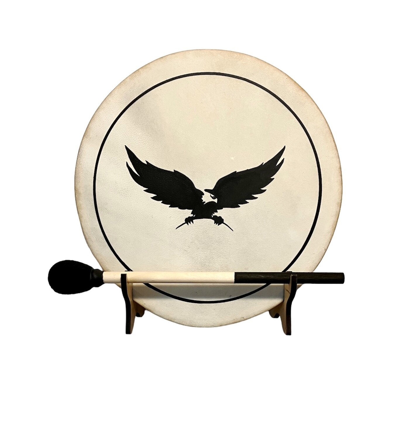 Eagle Shamanic Frame Drum with optional illuminated Display Stand and Carry Bag
