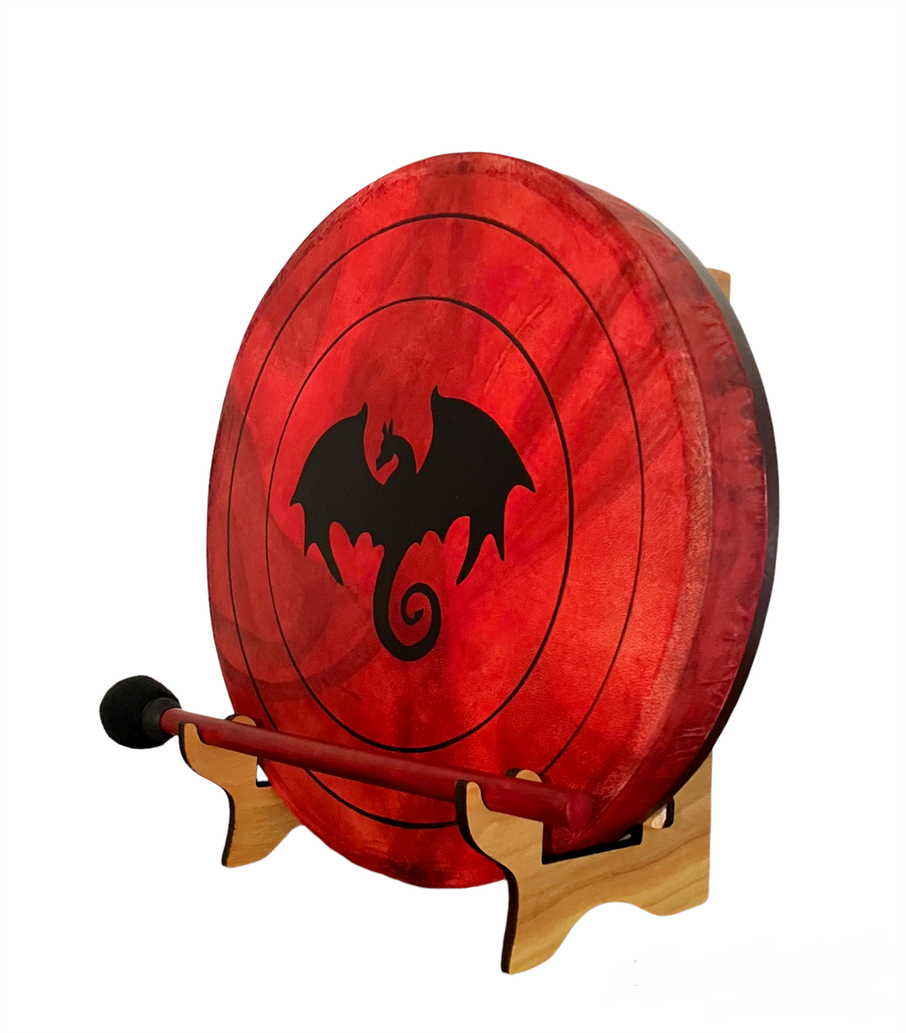 Dragon Shamanic Frame Drum with optional illuminated Display Stand and Carry Bag