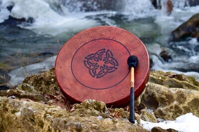 Celtic Knot Shamanic Frame Drum with optional illuminated Display Stand and Carry Bag
