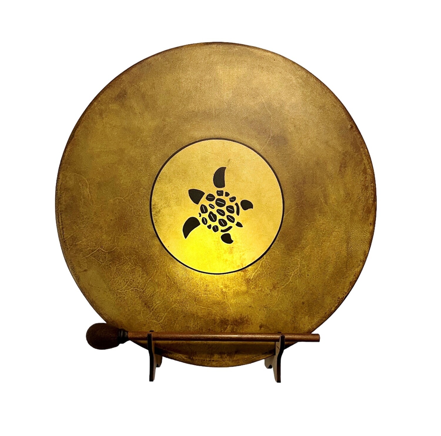 Turtle Spirit Shaman Frame Drum with optional illuminated Display Stand and Carry Bag